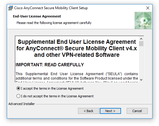 Agree to license agreement