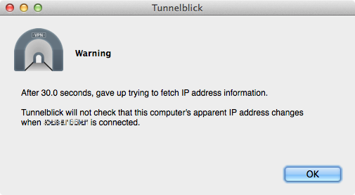 Tunnelblick error message